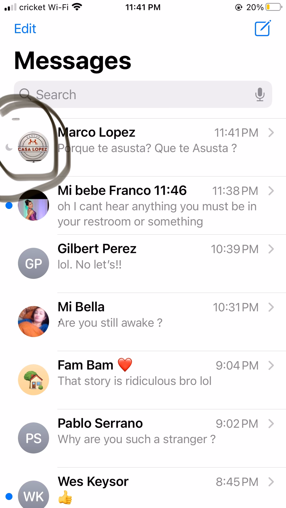 What does the crescent moon symbol mean in iMessage?