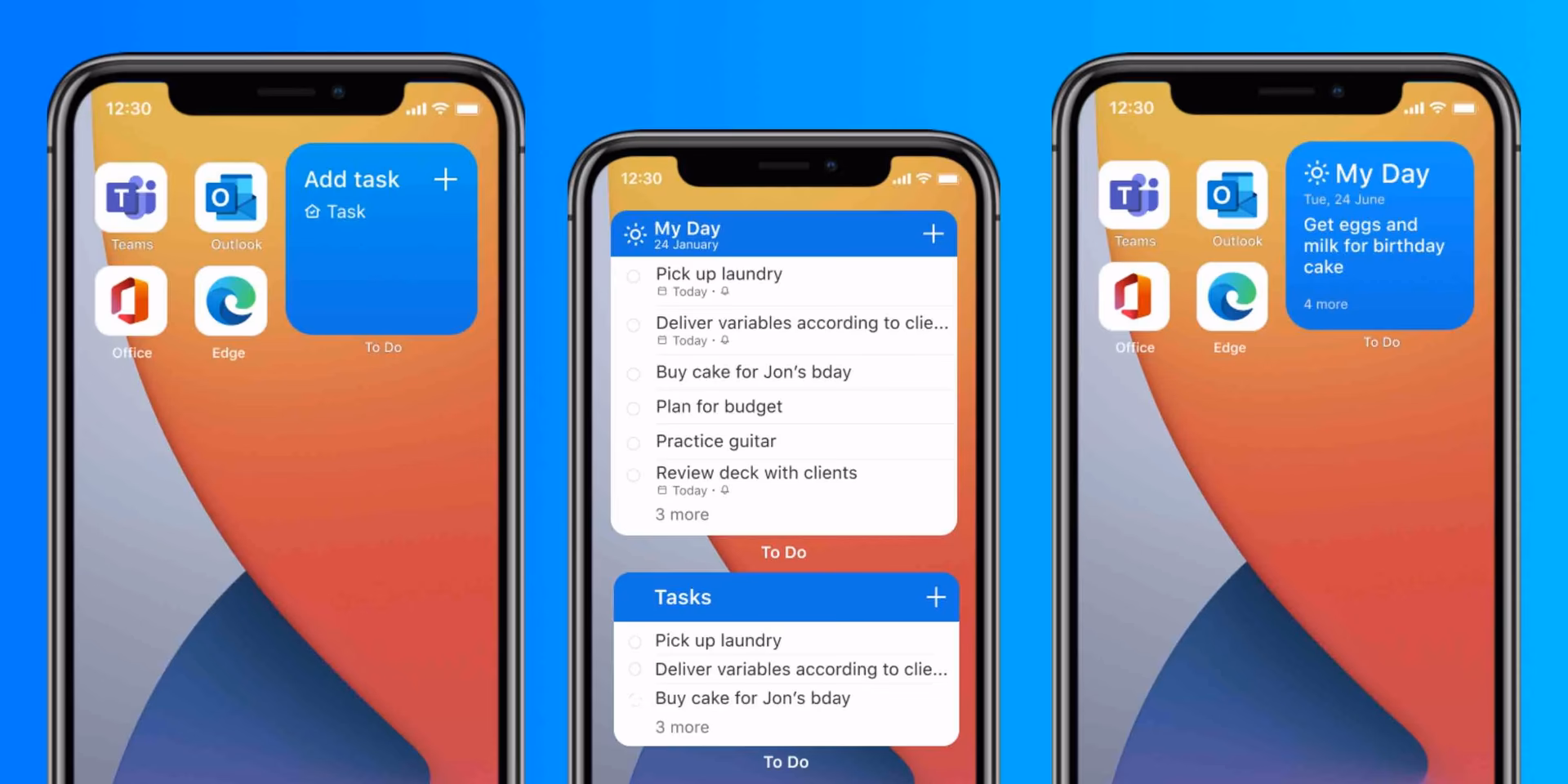 Does outlook have a calendar widget?