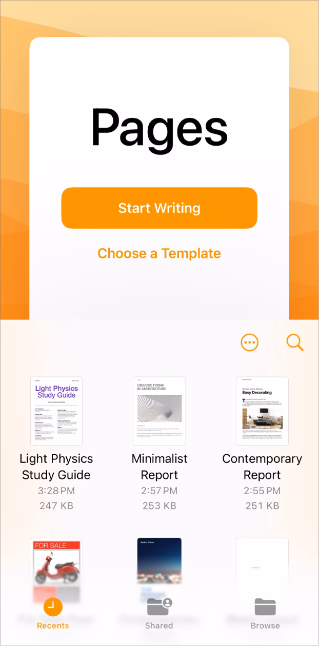 How do I use pages for iPhone?