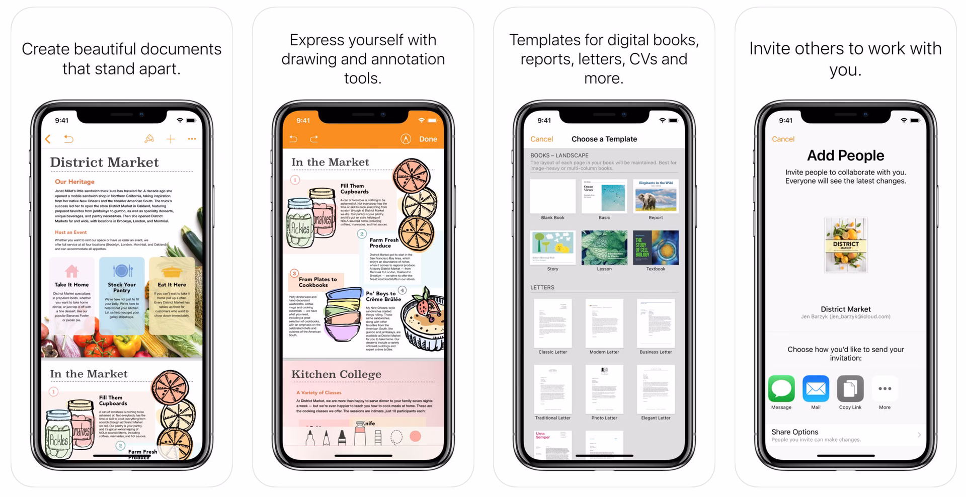 How do I use pages in Apple Books?