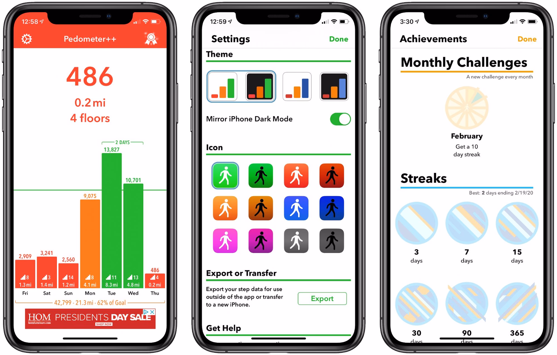 How does the iPhone work as a pedometer?
