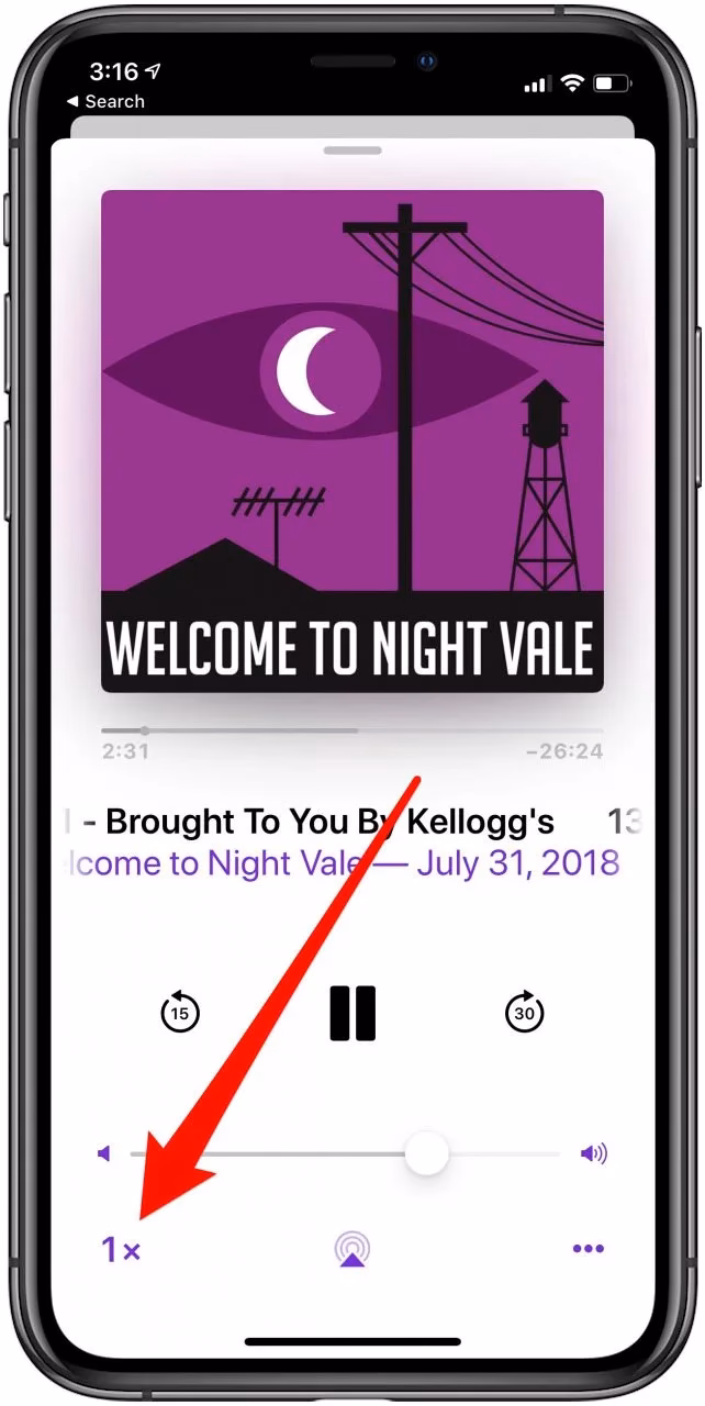 How to slow down podcast playback speed?