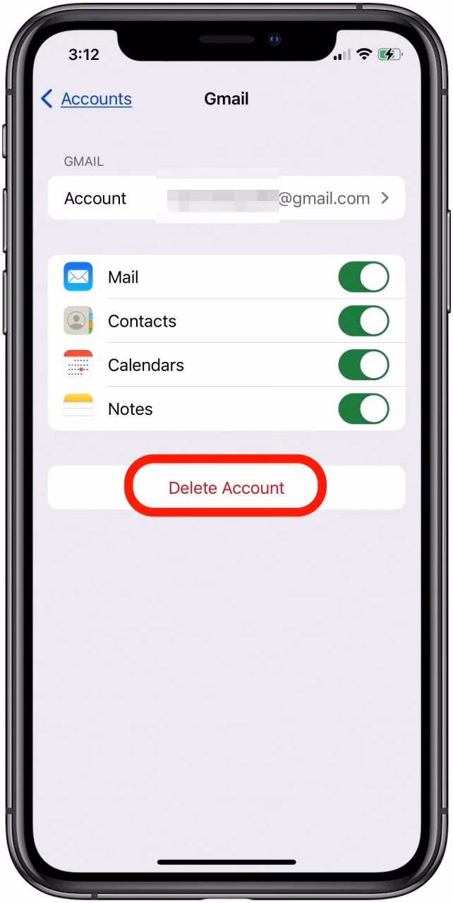 How to delete email address on iPhone?
