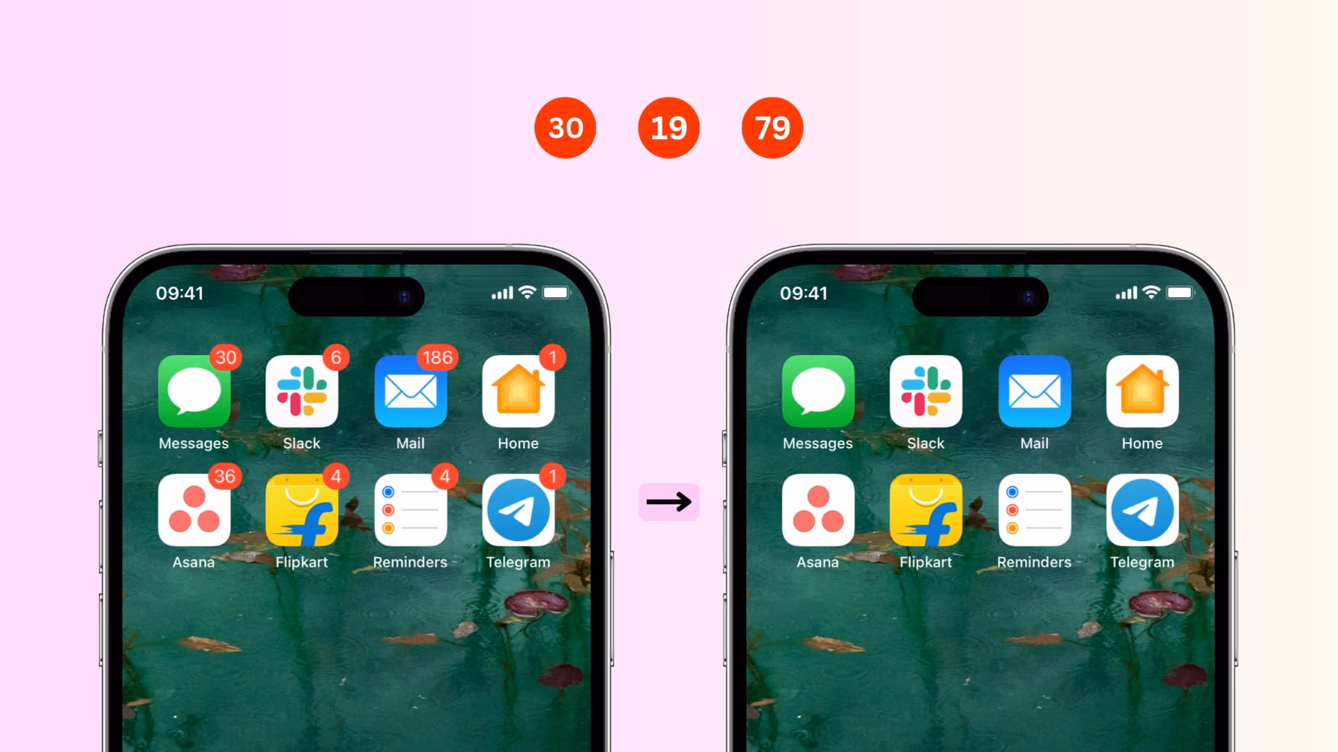 How to remove red numbers on iPhone?