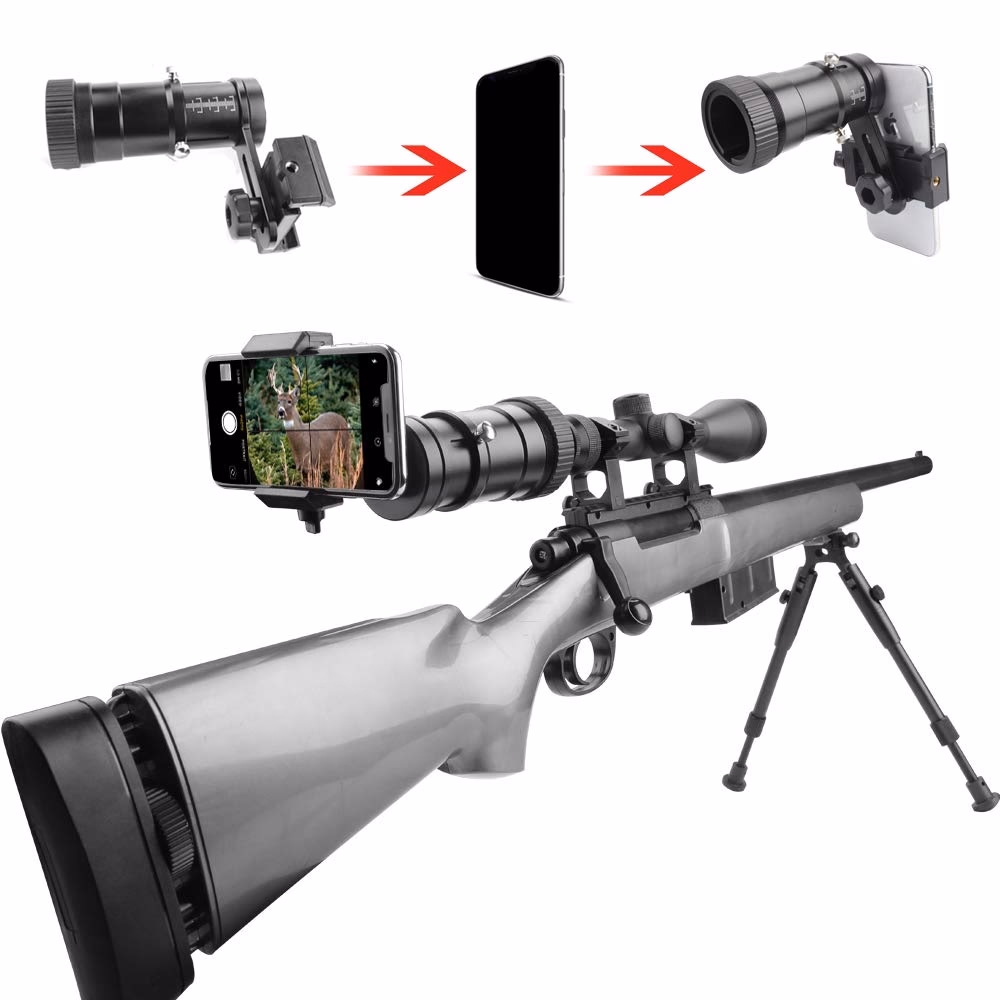 How do you mount a phone holder on a scope?
