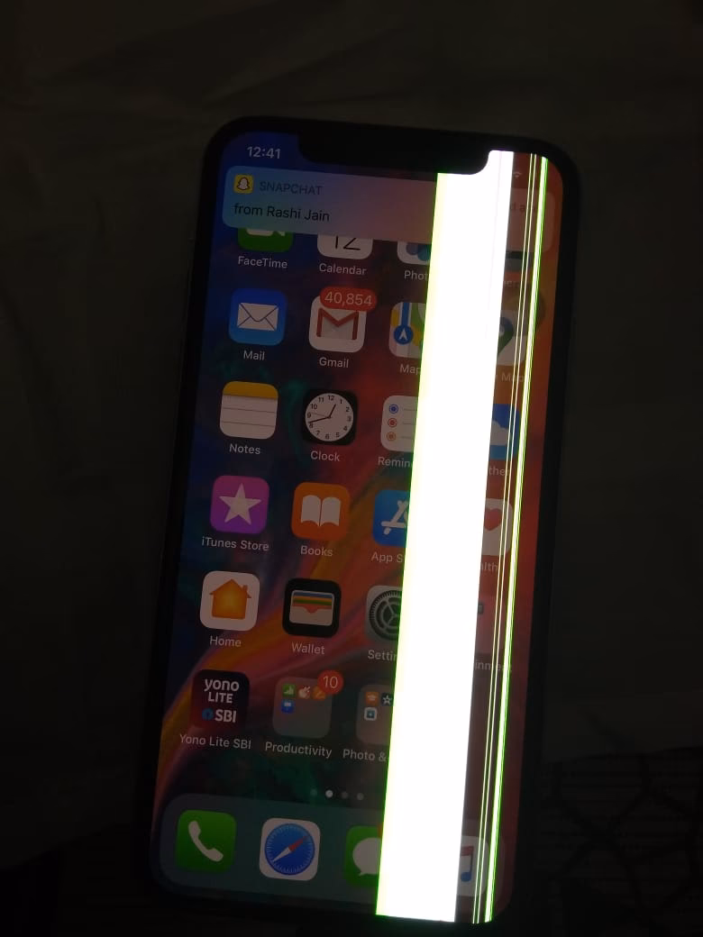 Why do I see white lines on my iPhone screen?