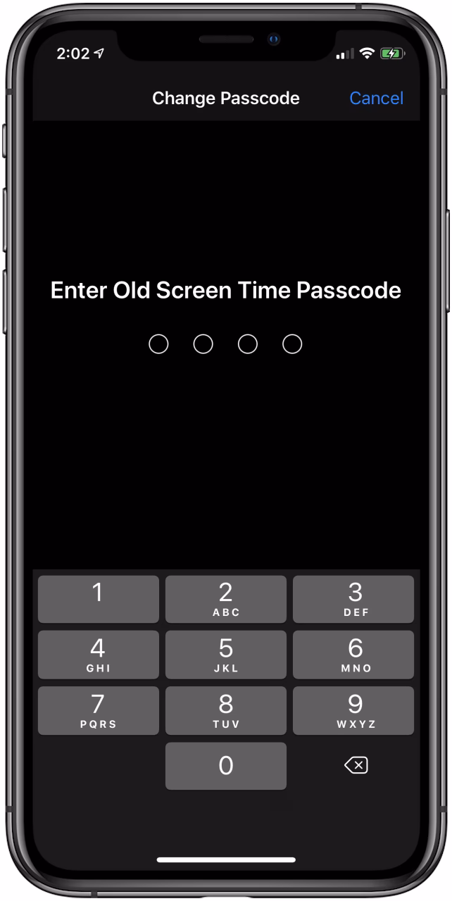 How to change screen time password on iPhone?