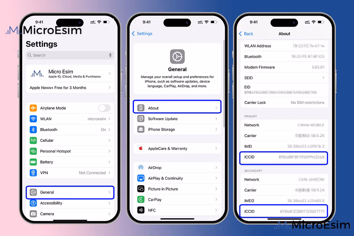 What data is not stored on the iPhone SIM card?