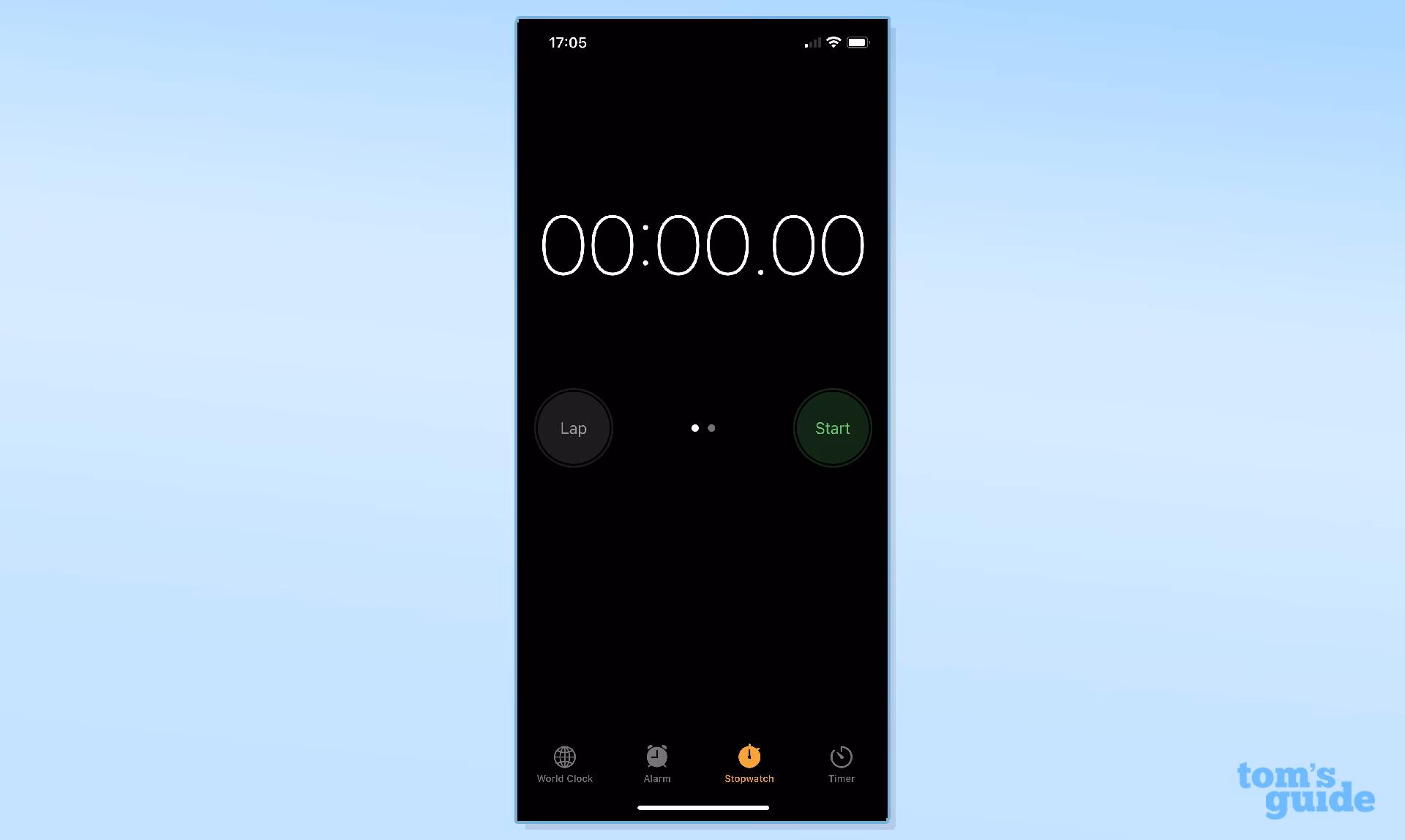 How do I use the stopwatch function on my iPhone?