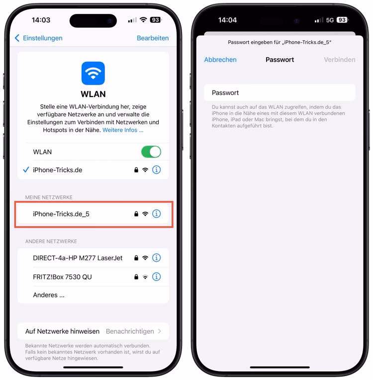 Wie verbinde ich mein iPhone mit dem WLAN?