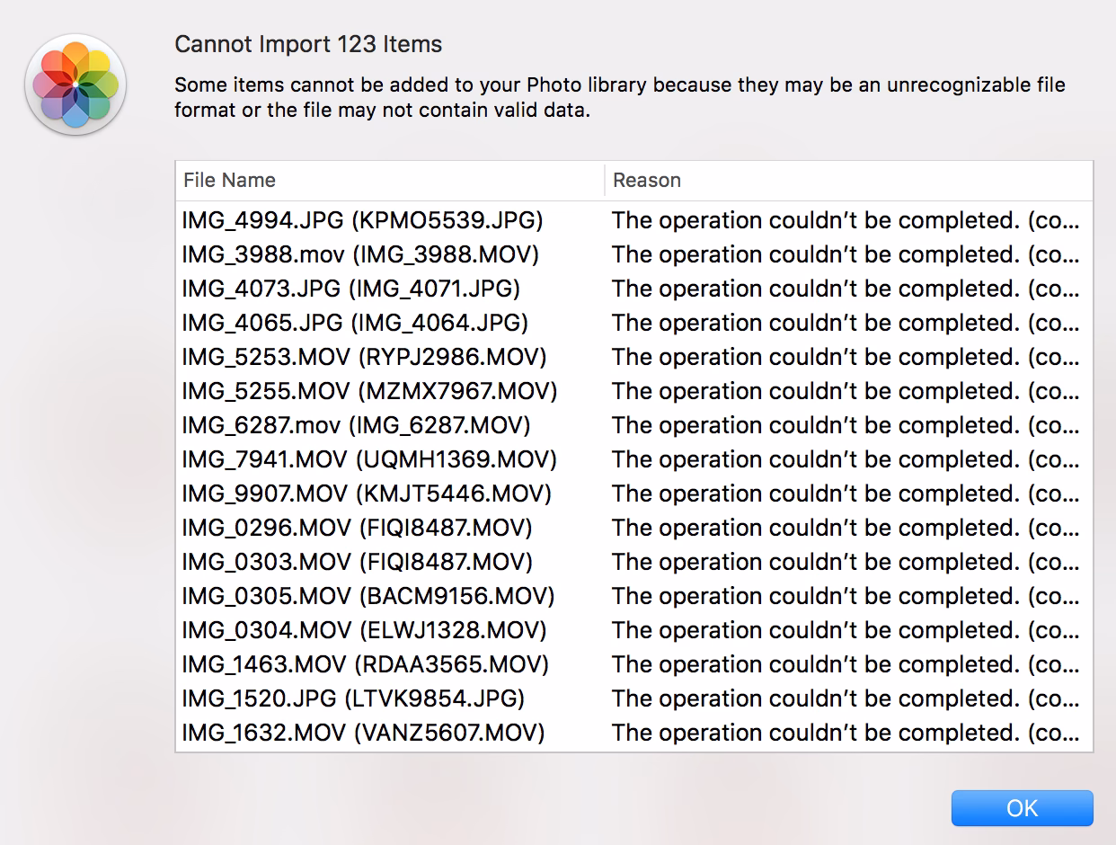 Can't import photos from iPhone to Mac unrecognized files format?