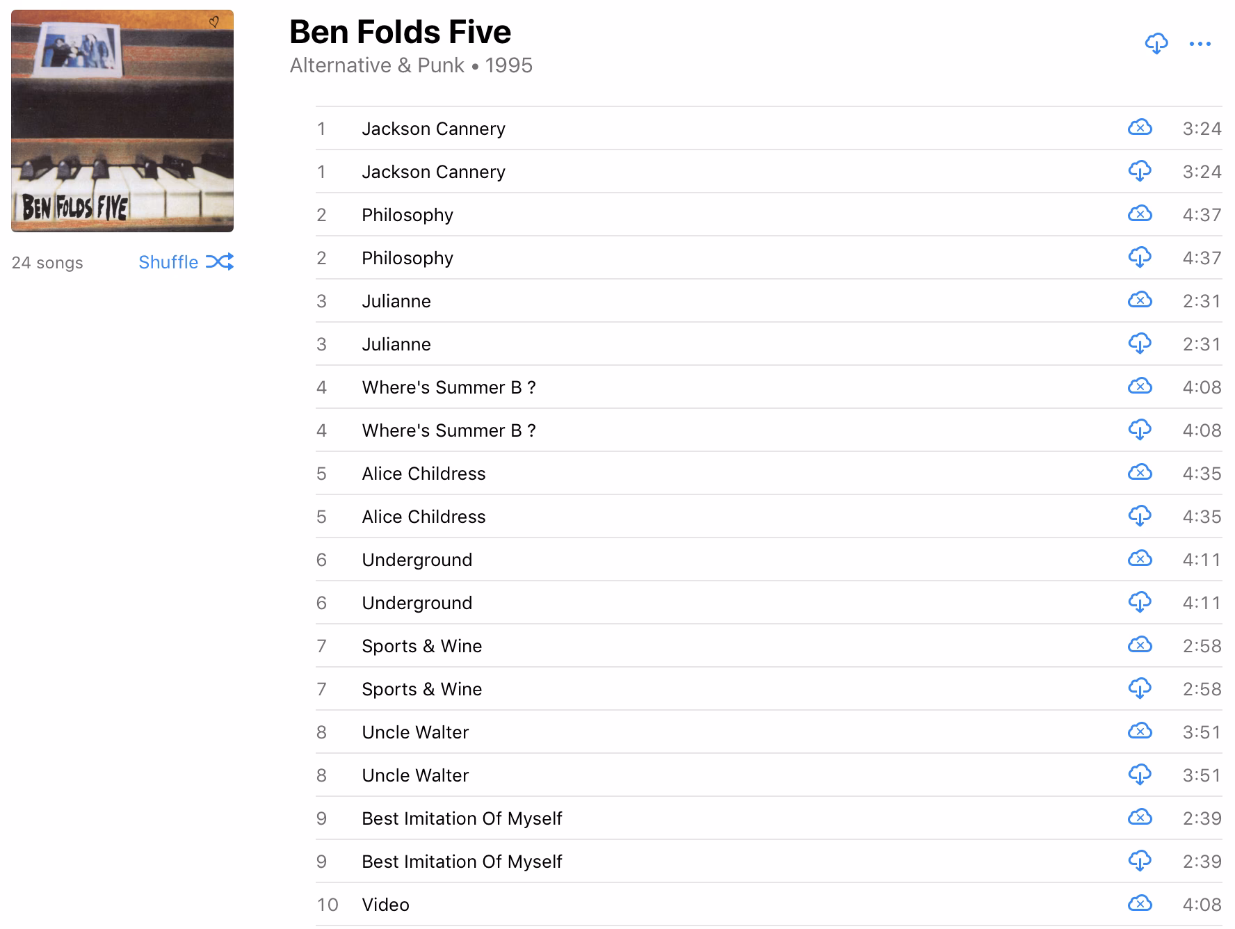 How do I know if a song has been downloaded twice?