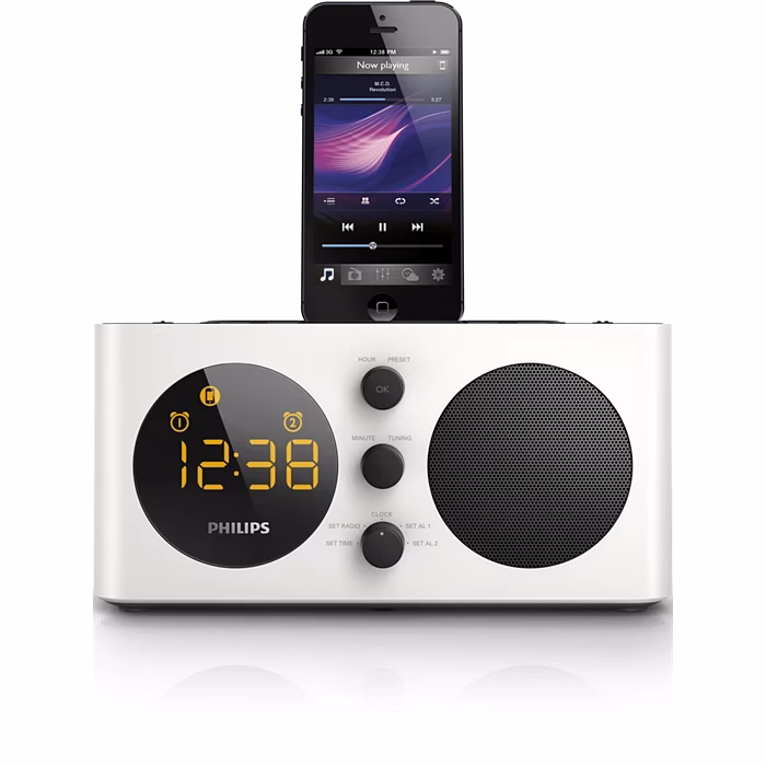 Does Philips DAB+ FM alarm clock radio have wireless charging?