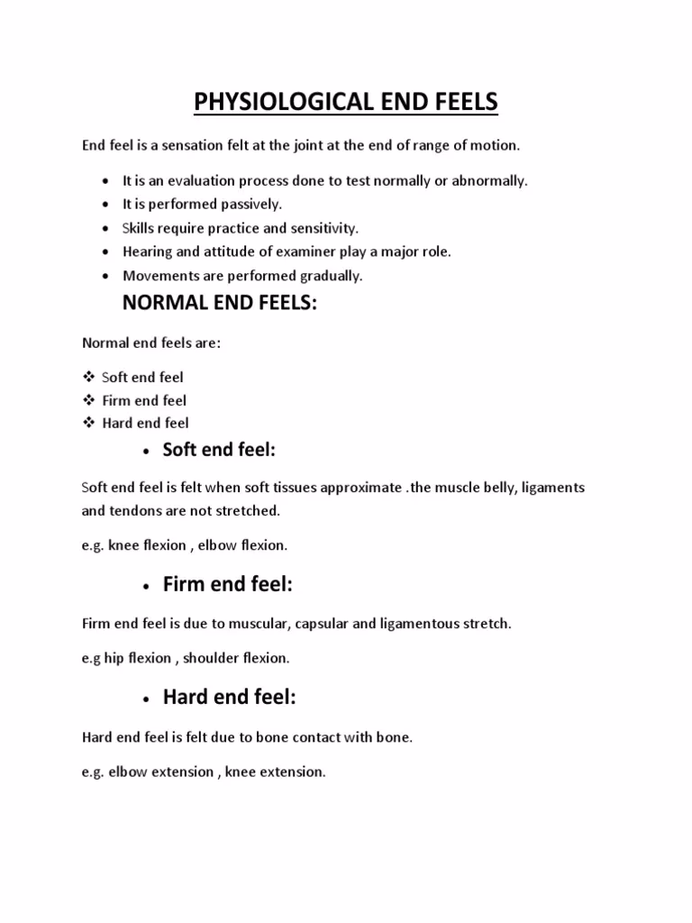 What is bone-to-bone end feel?