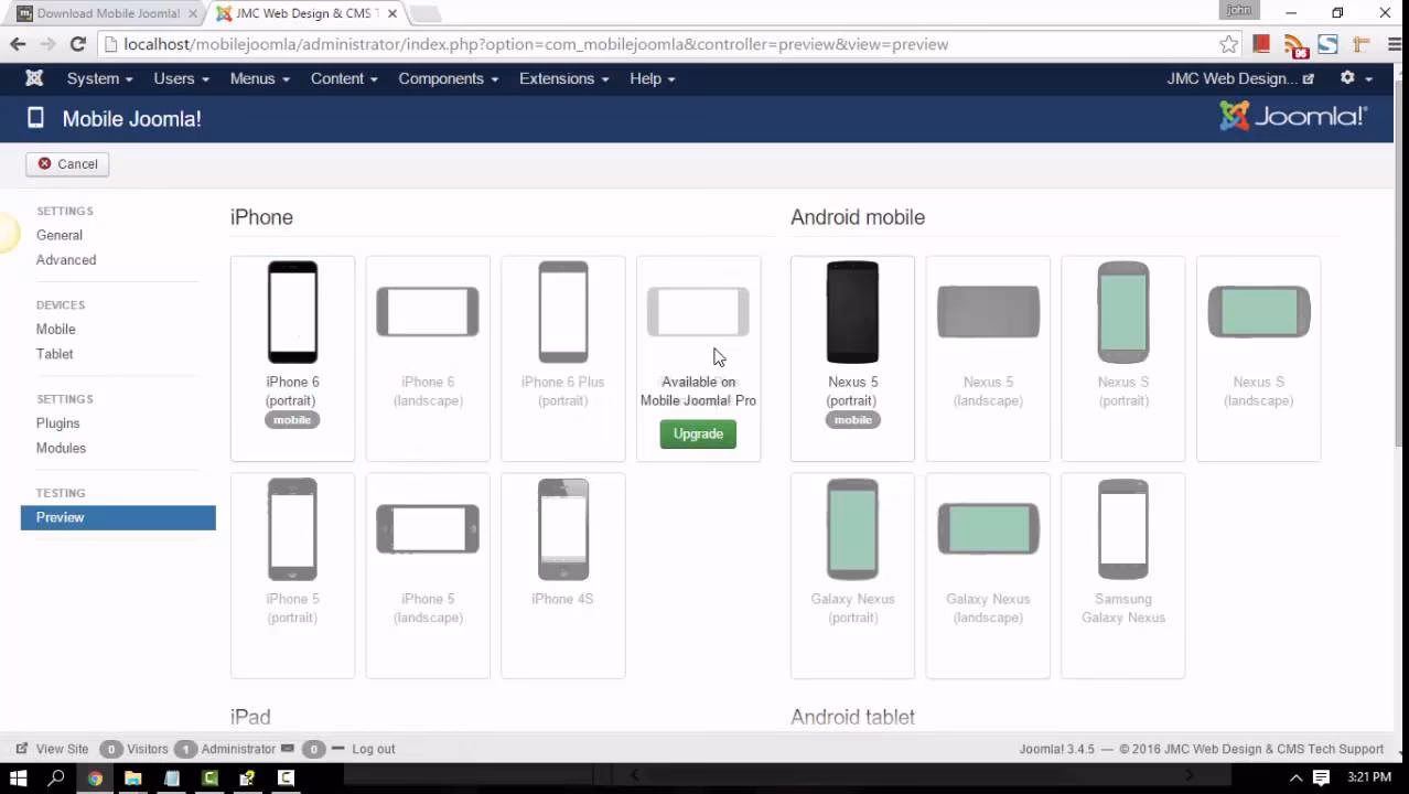 What is mobile Joomla?