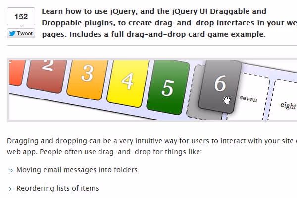 How to handle a drag and Drop event in jQuery?