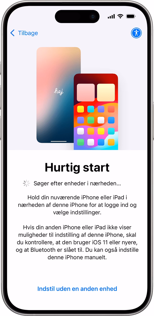 Hvordan indstiller du en ny enhed med iCloud?