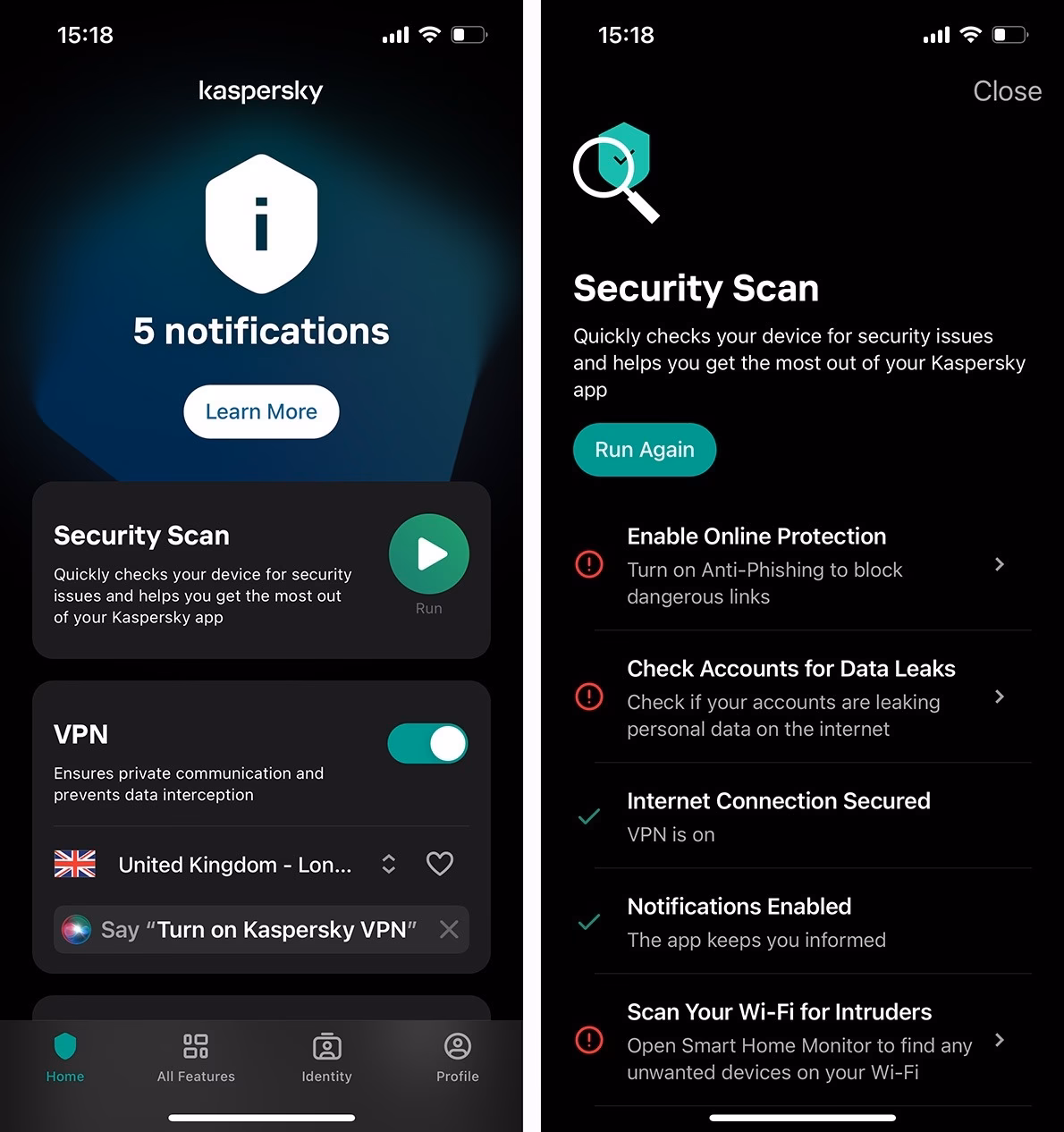 What is the Kaspersky app?