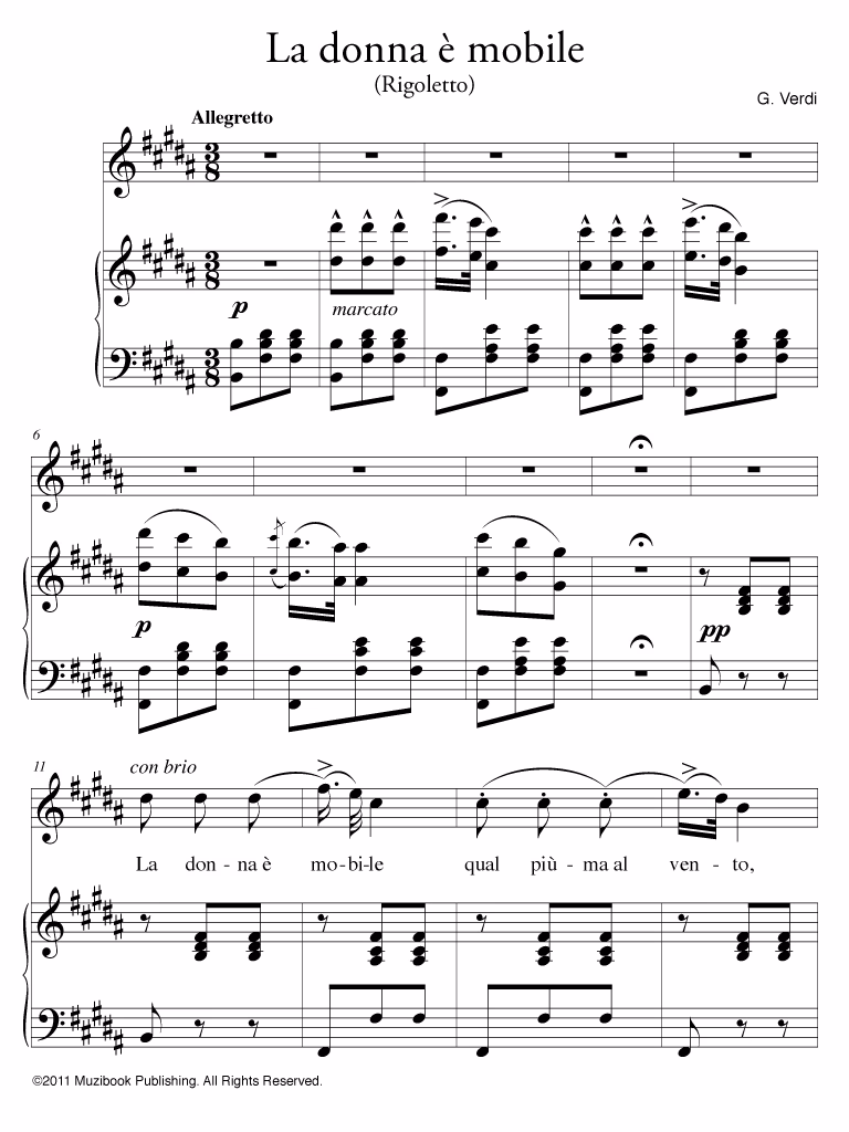 How many arrangements of La donna è mobile are there?