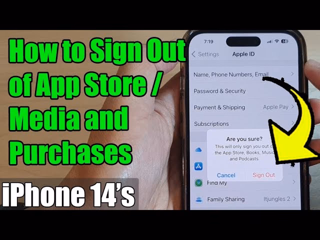 How do I log out of iTunes on my iPhone?