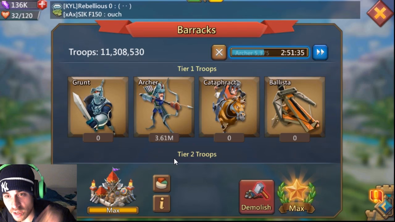 How many troops does Lord's mobile have?