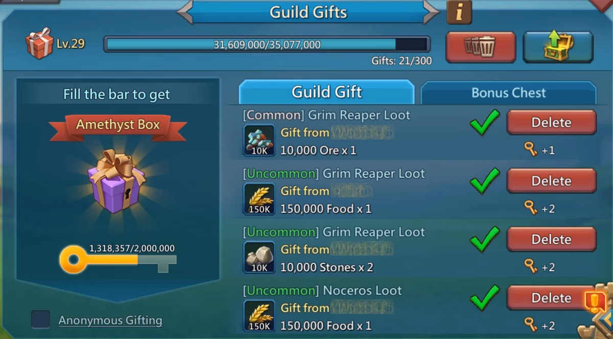 How do guild gifts work?
