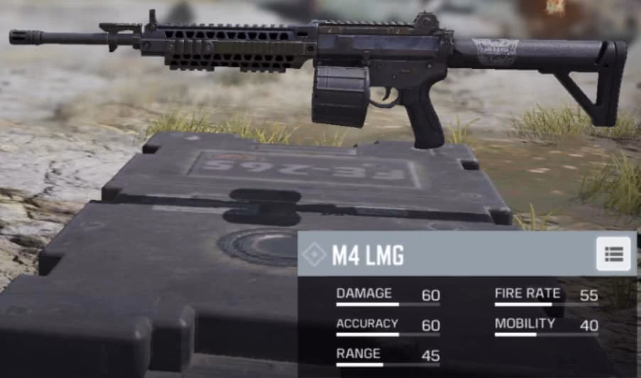 Is the m4lmg available in Call of Duty Mobile?