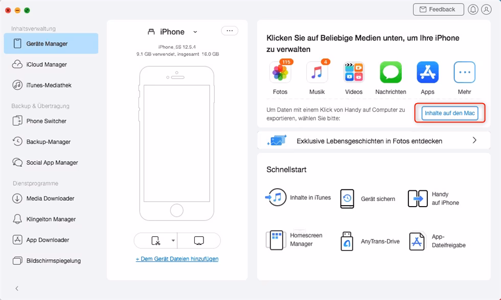 Wie speichere ich Fotos von iPhone auf Mac?