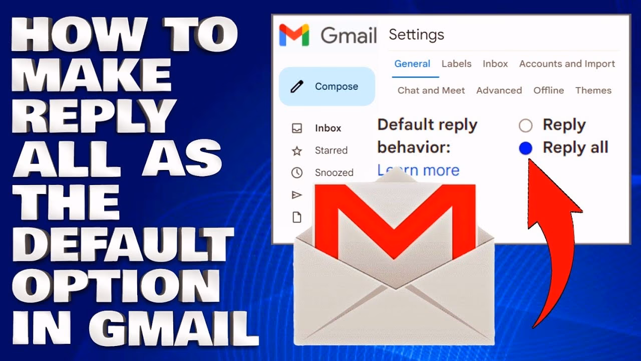 How do I set a default reply behaviour in Gmail?