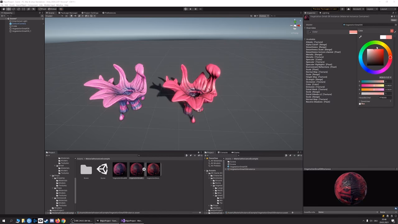 Can a material property block be used to change / overwrite material settings?