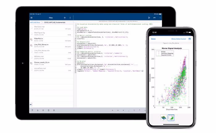 Can I use Matlab® on my iPhone or iPad?
