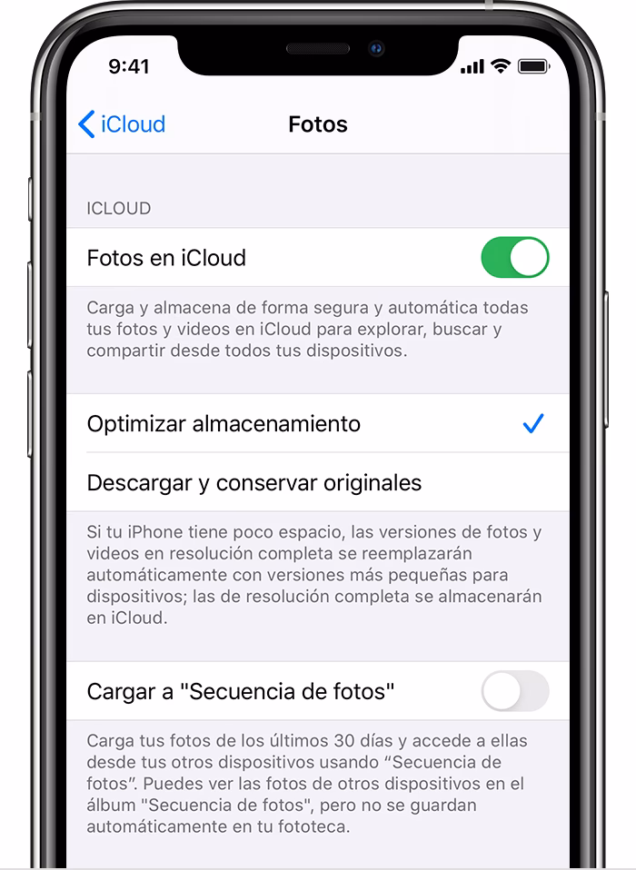¿Por qué no aparece la Biblioteca de fotos de iCloud en mi iPhone?