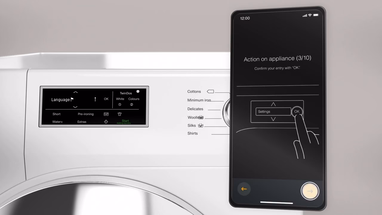 How do I access the program status on my Miele device?