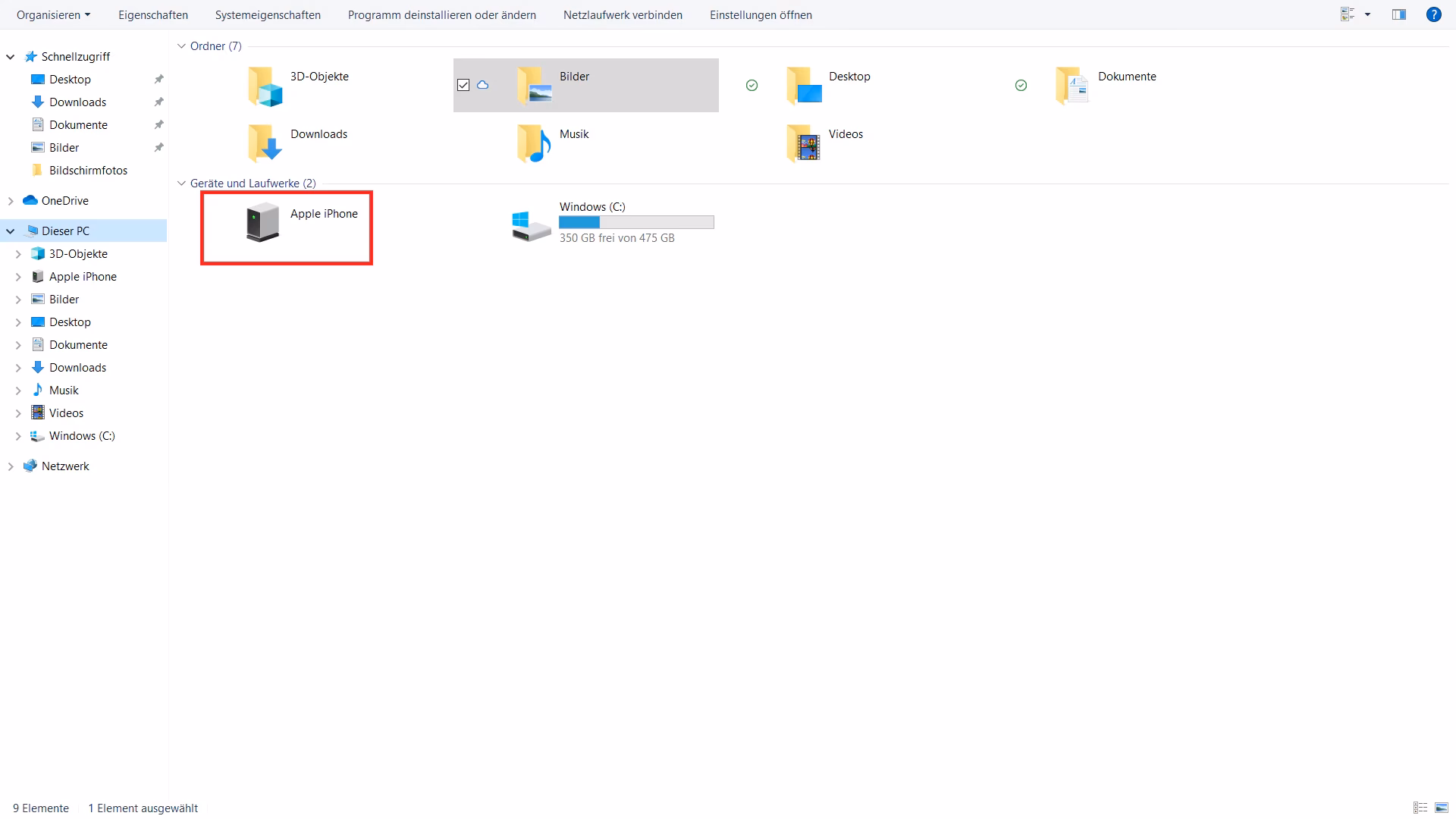 Wie kann ich Bilder vom iPhone sehen?
