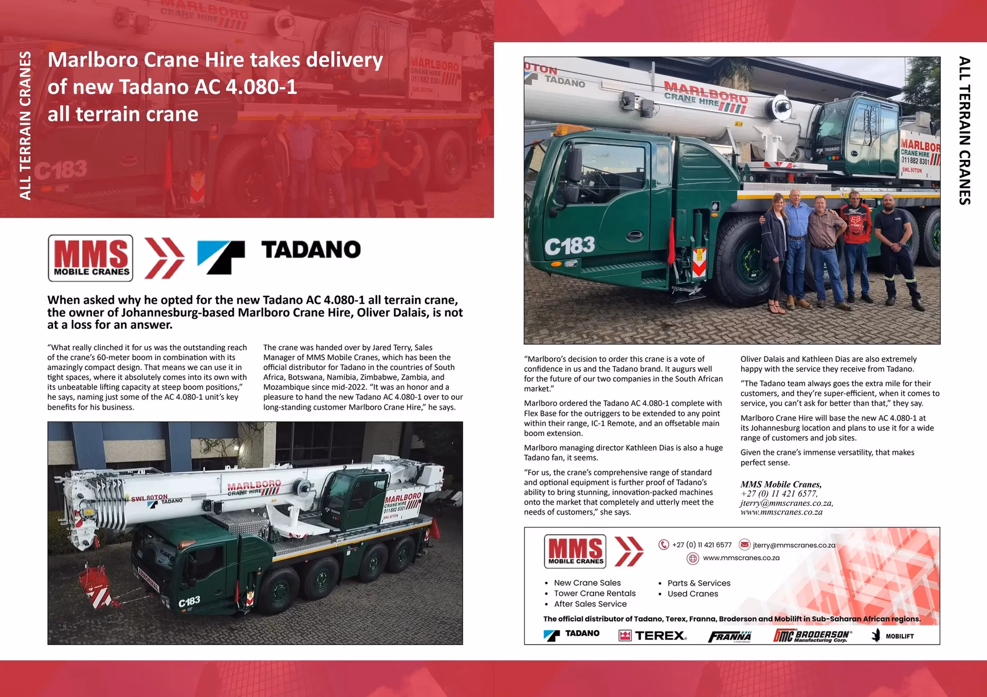 Who is MMS mobile cranes cc?