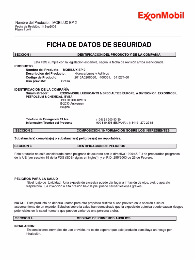 What is the recommended operating temperature for mobilux EP 004?