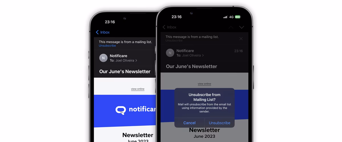 How do I unsubscribe from email notifications?