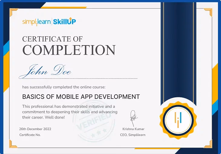 What is a mobile development course certificate?
