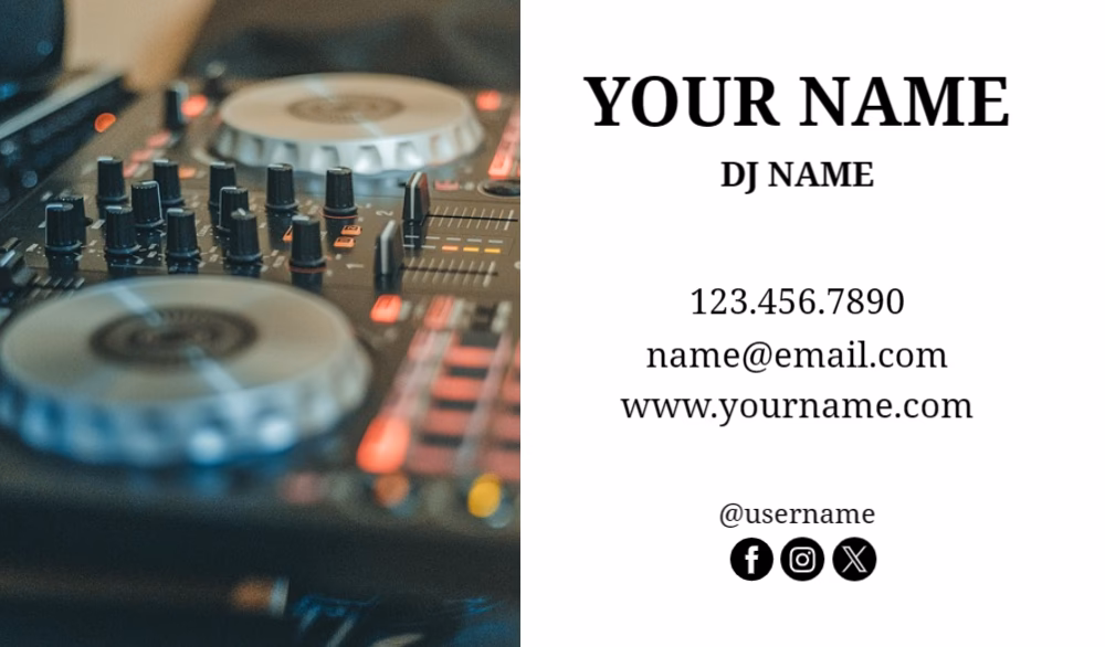 What is a DJ business card?