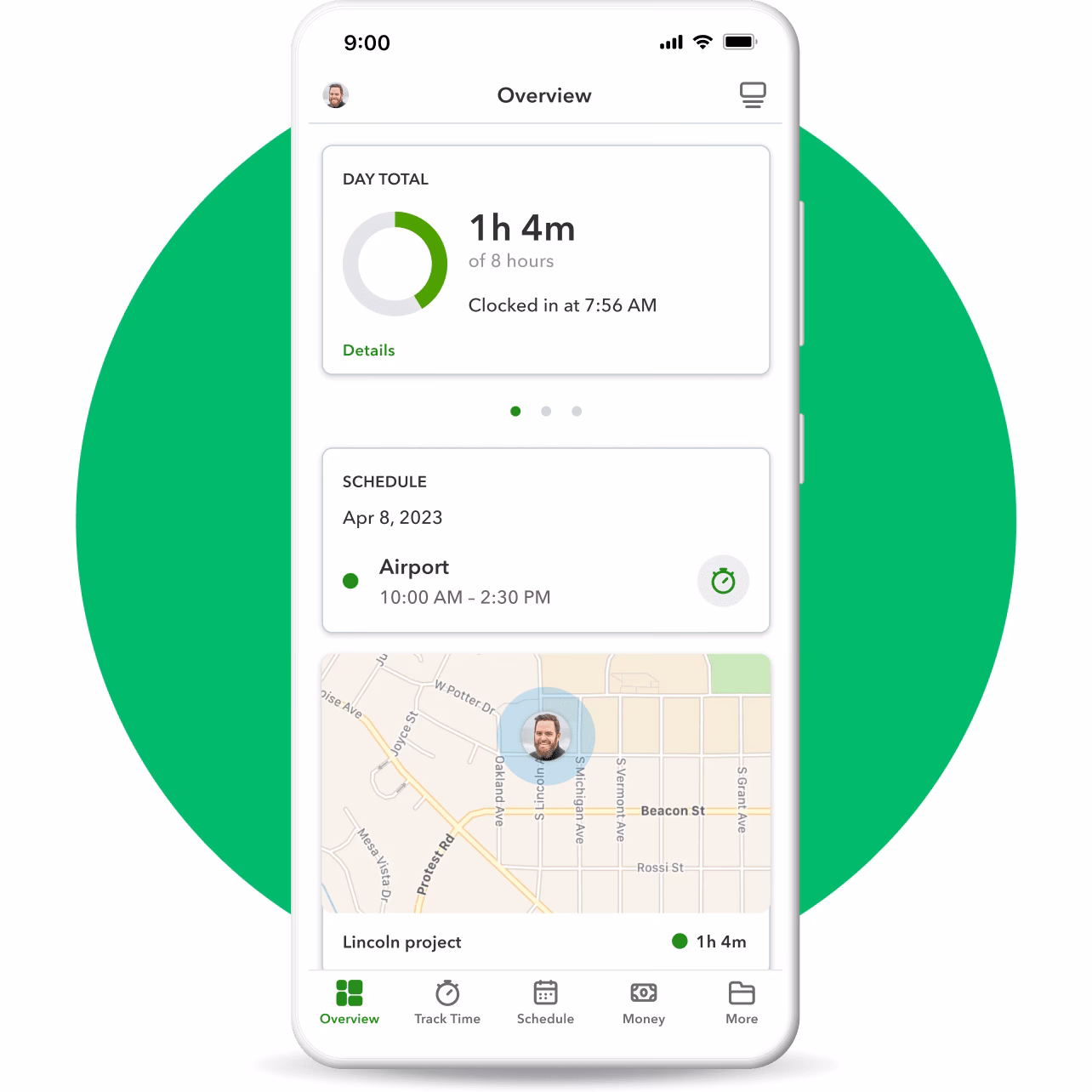 Does a mobile app track time spent on a task?