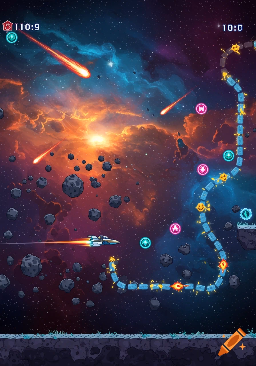 How do you play a spaceship shooter game?