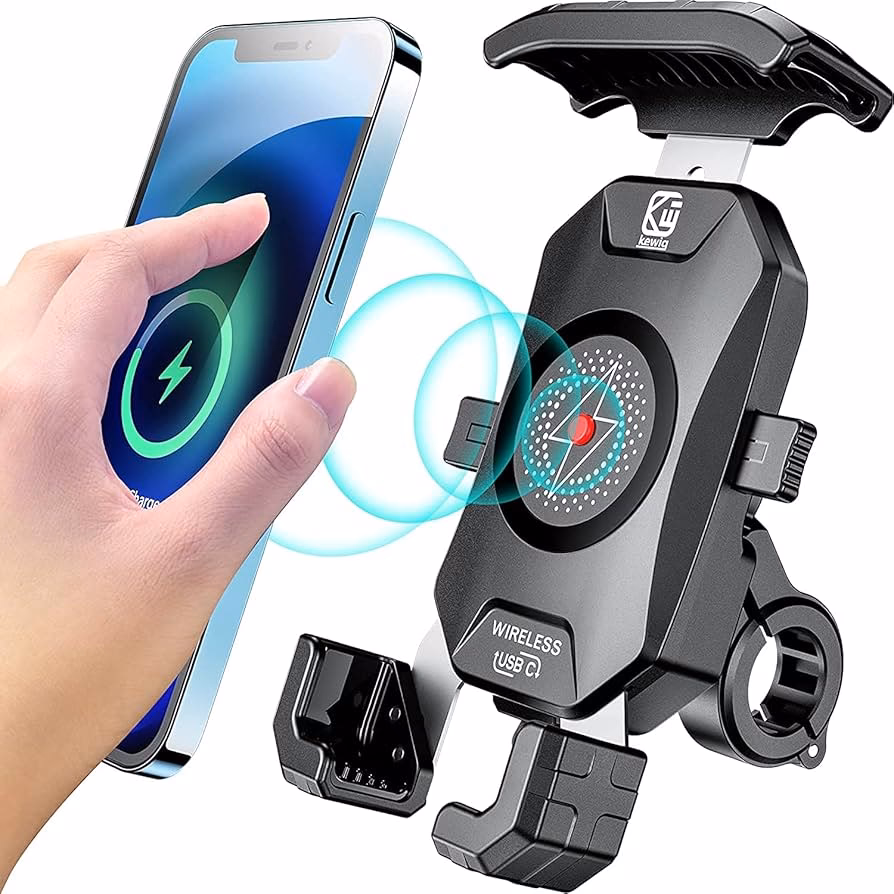 Can a phone holder charge a mobile phone using a USB-C port?