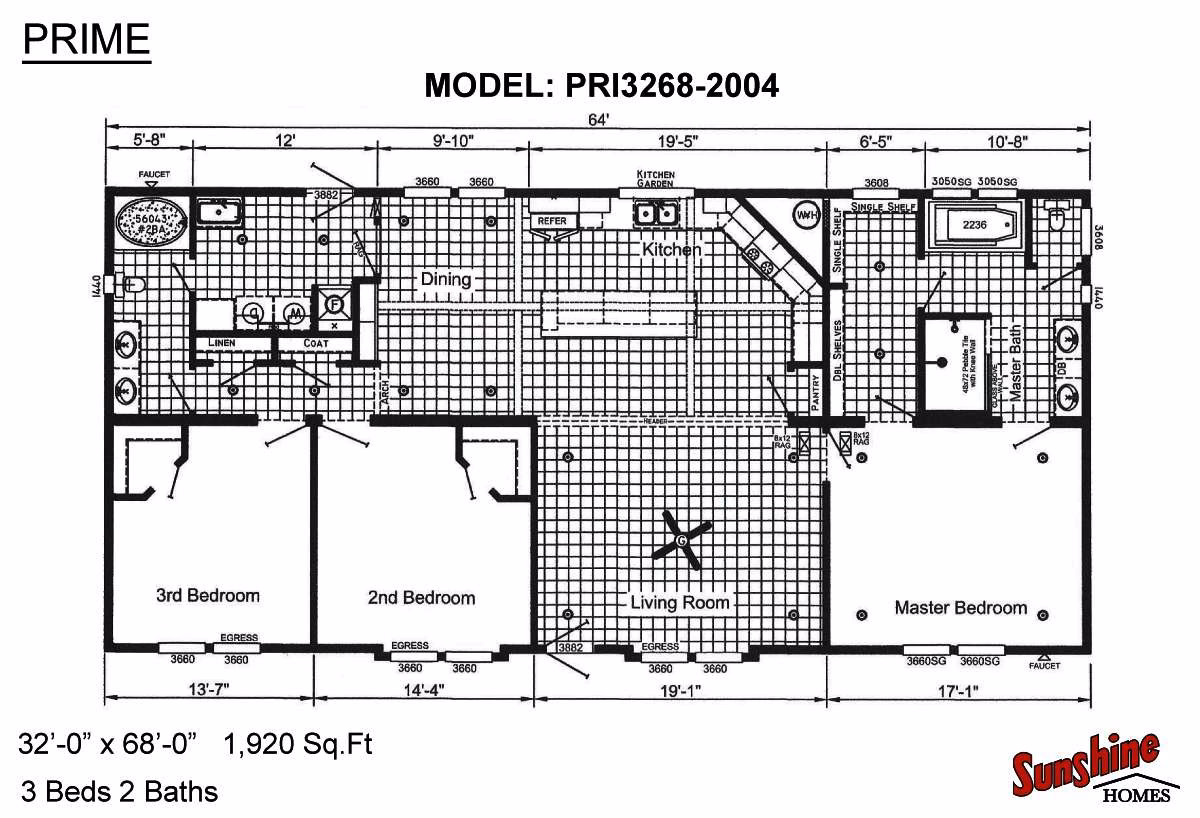 How many bedrooms does a manufactured home have?