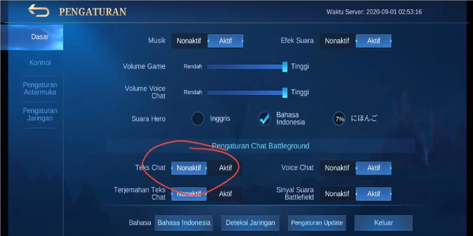 How to change battleground chat?