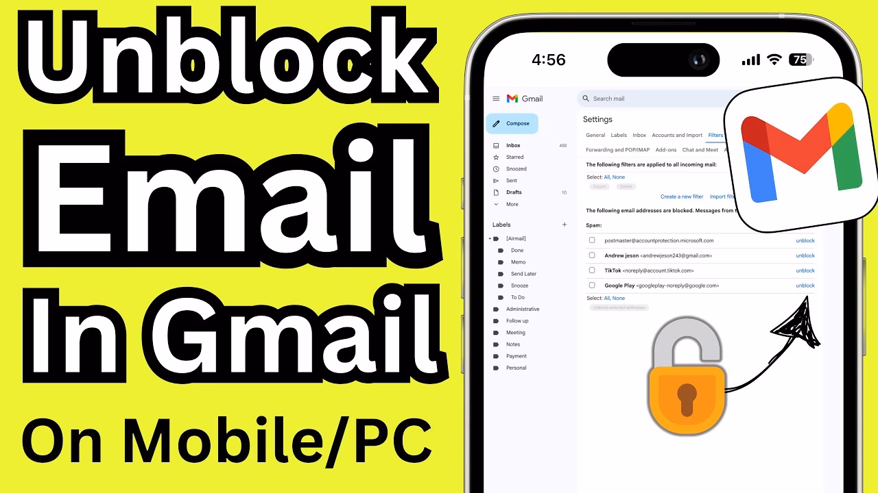 How to unblock Gmail on iPhone & Android?