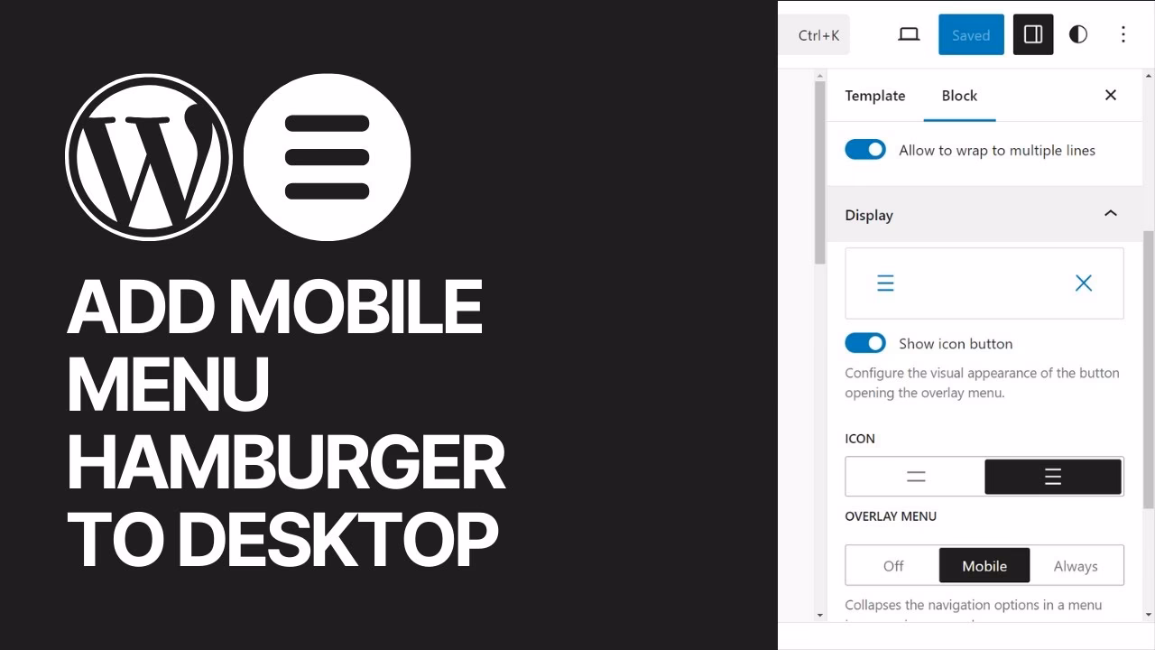 How to set up a Mobile Menu hamburger icon?