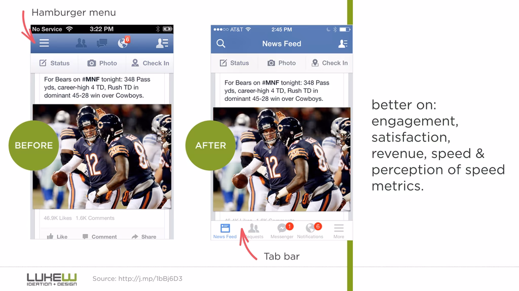 Where is the hamburger menu icon located?