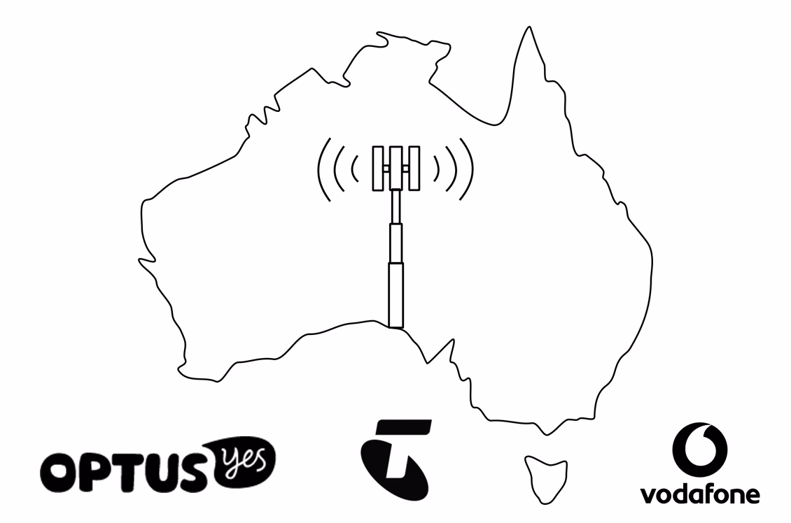 What are the 3 major mobile networks in Australia?