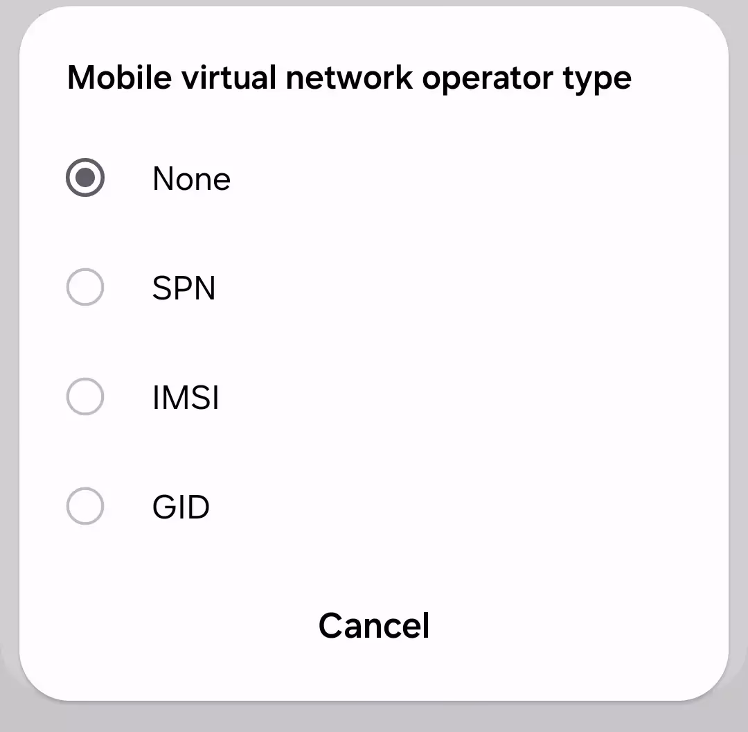 How do I configure a mobile virtual network operator (MVNO)?