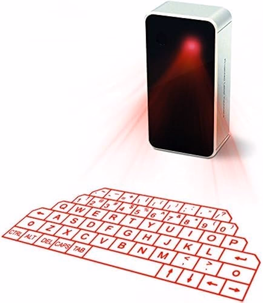 Can a laser projected keyboard be used as a mobile phone stand?